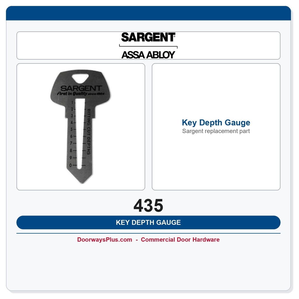 Sargent 435 Key Depth Gauge | Bitting Decoder